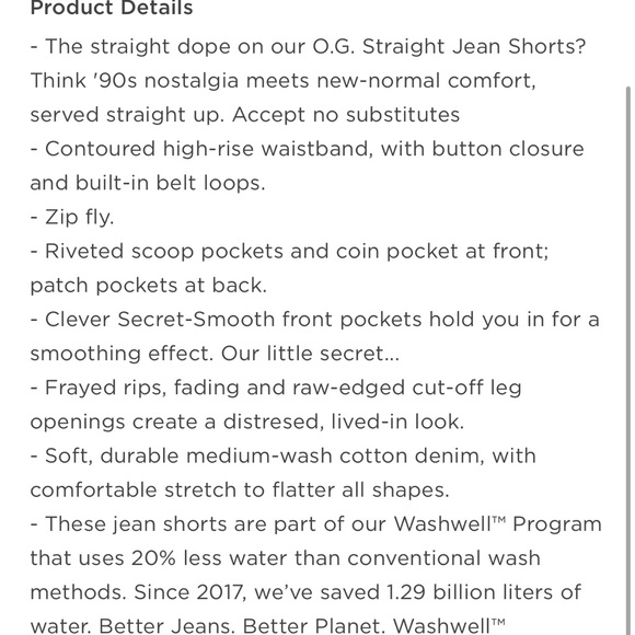 OLD NAVY High-Waisted O.G. Straight Ripped Cut-Off Jean Shorts 8 NWT - Picture 5 of 5